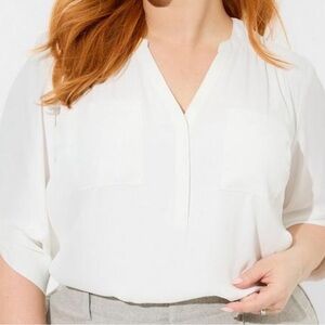 Torrid Harper Georgette Pullover 3/4 Sleeve Blouse